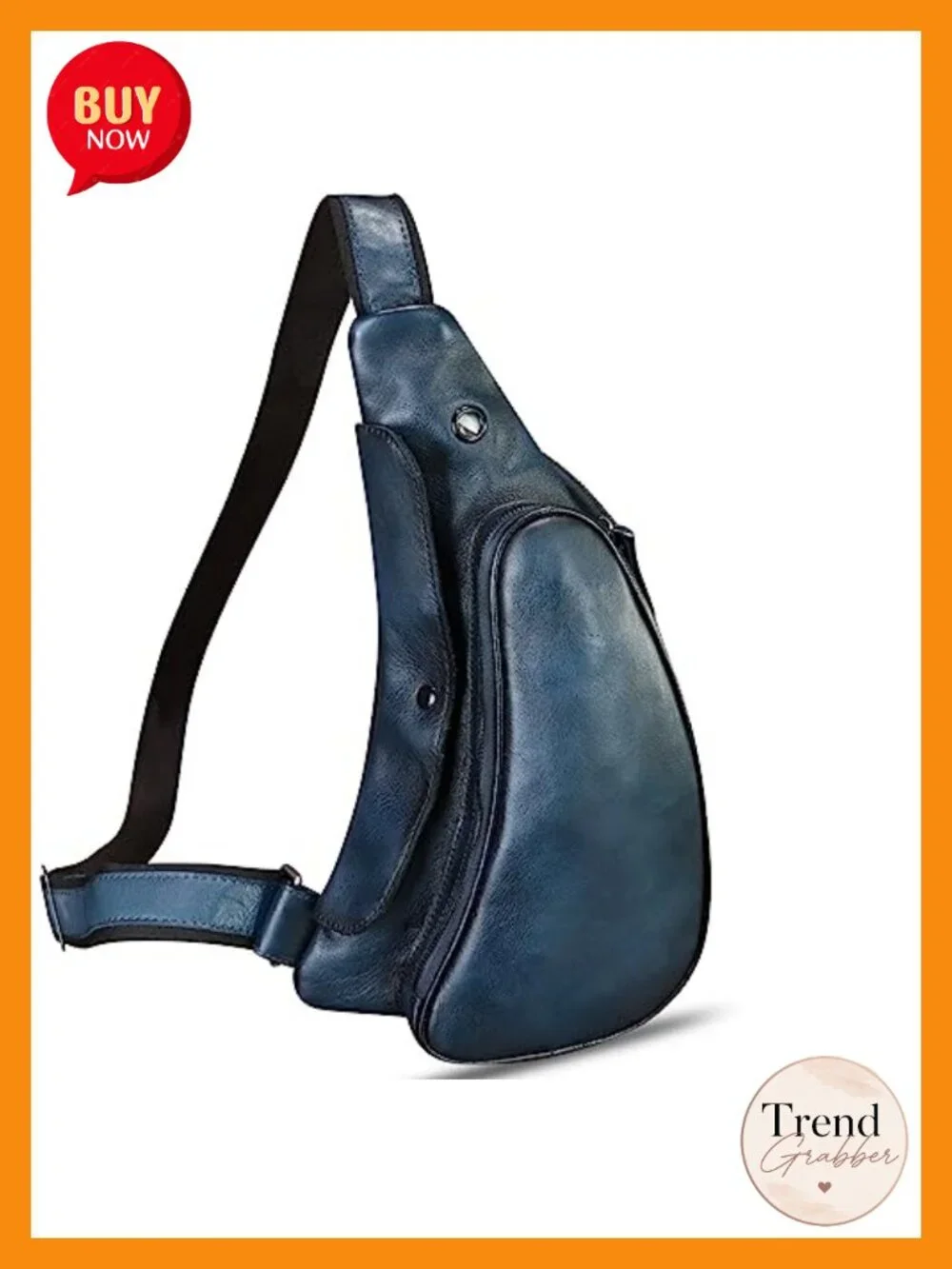 Genuine Leather Sling Bag Retro Crossbody Backpack Handmade Chest Purse Daypack
